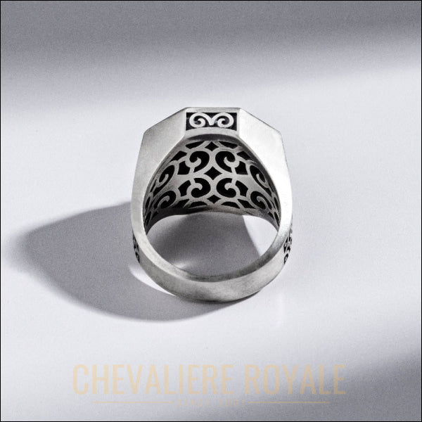 Chevalière Hibou Argent Massif : Élégance Naturelle-Chevaliere Royale-7774