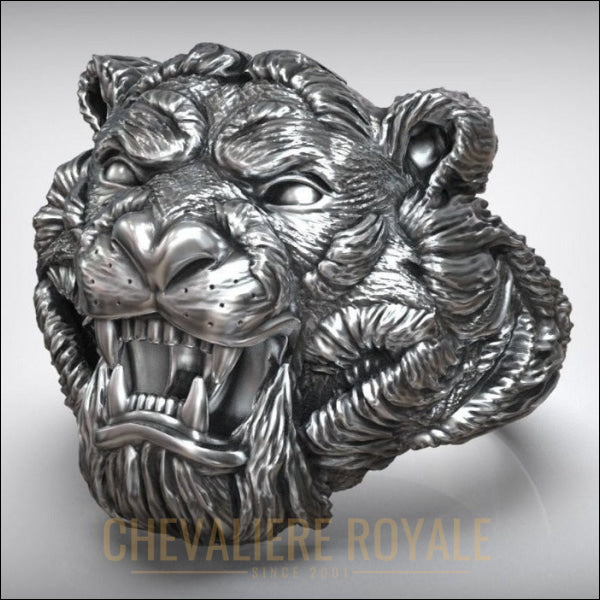 Chevalière de tête de tigre asiatique | Symbole de force - Chevaliere Royale - 2