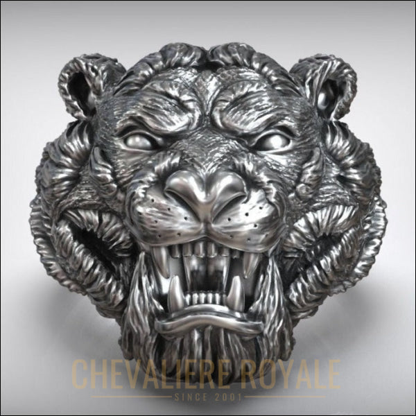 Chevalière de tête de tigre asiatique | Symbole de force - Chevaliere Royale - 6