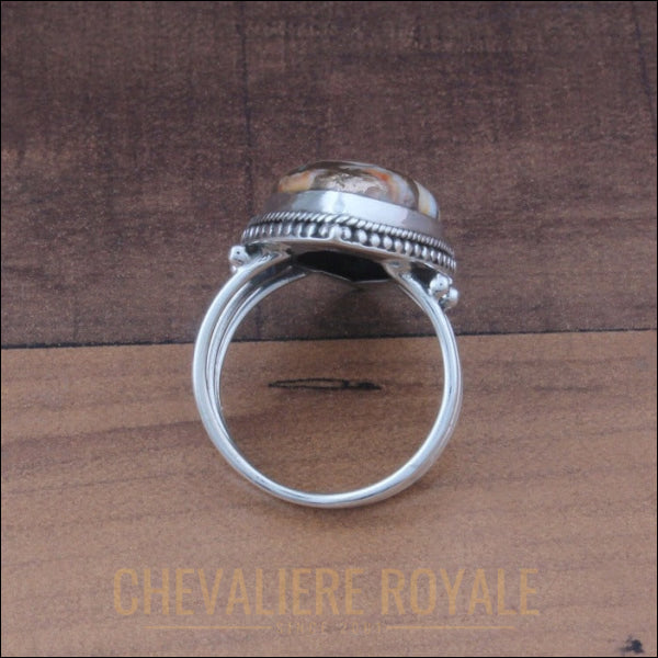 Chevalière Femme Argent: Élégance Intemporelle Oyster Turquoise-Chevaliere Royale-84